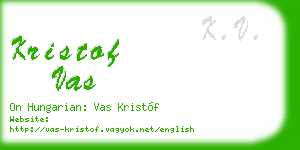 kristof vas business card