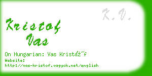 kristof vas business card